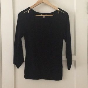 Black sweater with zipper detailing